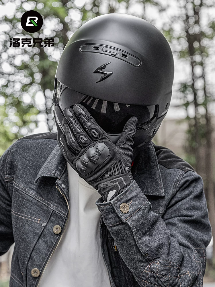 Găng tay đi xe máy Rock Brothers full-finger unisex chống rơi xe đạp tất cả các mùa thiết bị găng tay đi xe máy