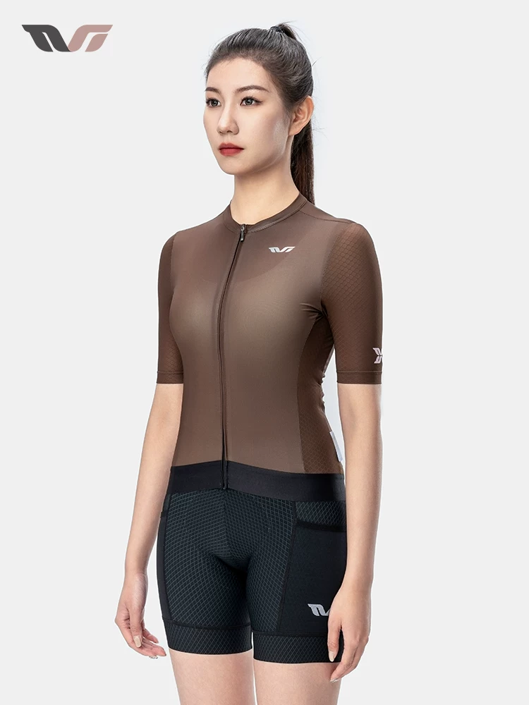 Áo thể thao đạp xe Rock Brothers TVI series dành cho nữ, áo ngắn tay thấm hút mồ hôi nhanh khô, quần áo đạp xe đường trường mùa xuân và mùa hè