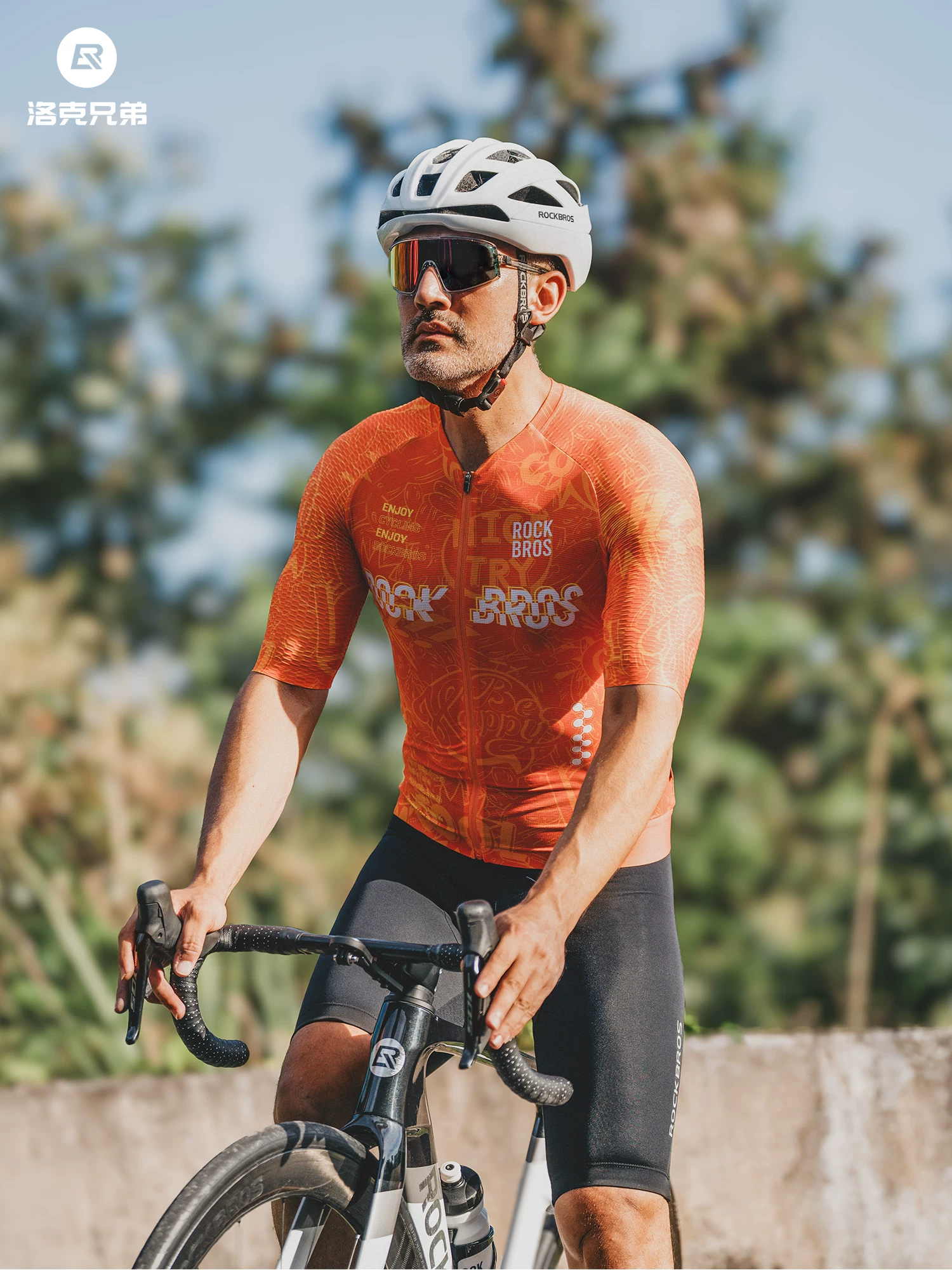 Rock Brothers in hình graffiti đi xe đạp áo jersey ngắn tay quần short bộ xe đạp đường bộ thể thao nam mùa hè