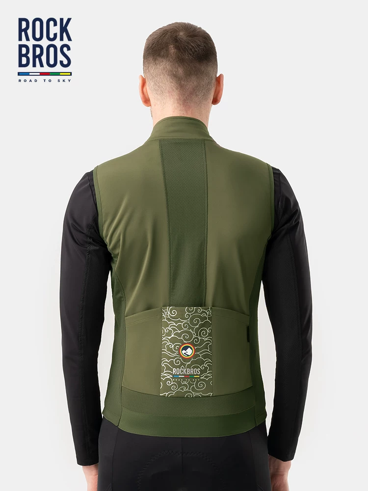 Rock Brothers Sky Road Series Áo đi xe đạp Áo chống gió Áo ấm đi xe đạp đường bộ Quần áo không tay dành cho nam