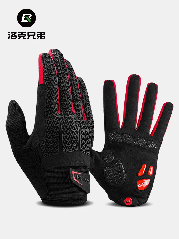 Găng tay đi xe đạp Rock Brothers đầy đủ ngón tay xe máy xe đạp đường trường găng tay màn hình cảm ứng dài ngón tay unisex xuân thu đông