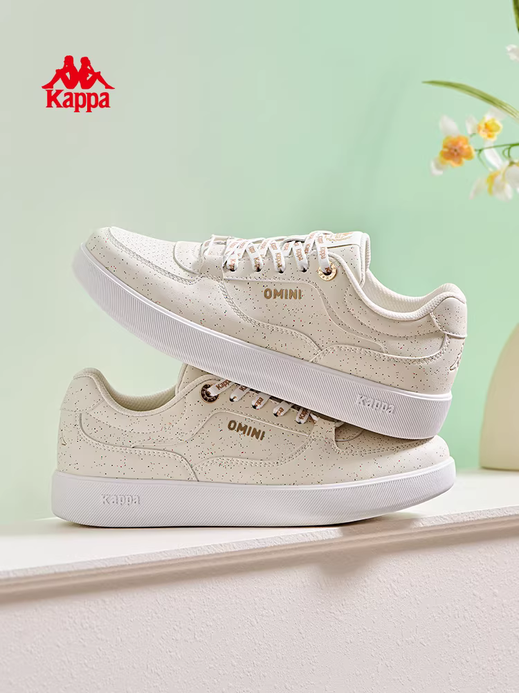 Giày thể thao nữ Kappa mùa đông 2025 kiểu dáng mới thời thượng màu trắng retro đa năng phong cách thanh lịch