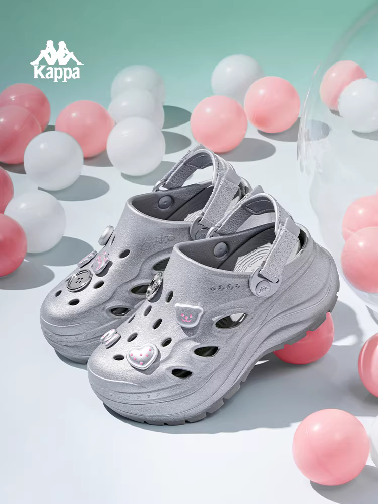 Dép Kappa đế dày tăng chiều cao dành cho nữ mùa hè 2025, kiểu mới, nhẹ, dép đi biển, dép đi ngoài trời, đế mềm, kiểu lười