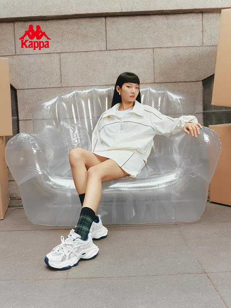 Giày thể thao lưới thoáng khí Kappa dành cho nữ, kiểu mới mùa đông 2025, màu trắng, nhẹ, thoải mái, không gây khó chịu.