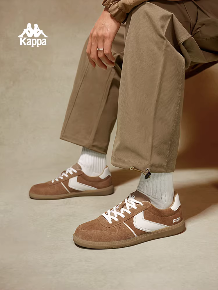 Giày nam Kappa màu nâu cổ điển kiểu Đức, giày tập nam mùa đông 2025, giày thể thao đế mỏng thời trang mới, giày đôi, giày thường ngày
