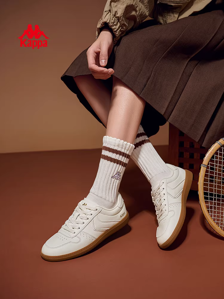 Giày nữ Kappa Giày tập luyện Đức Giày nữ mùa đông mới 2025 đa năng màu trắng giày thấp cổ đế mỏng giày thể thao thời trang