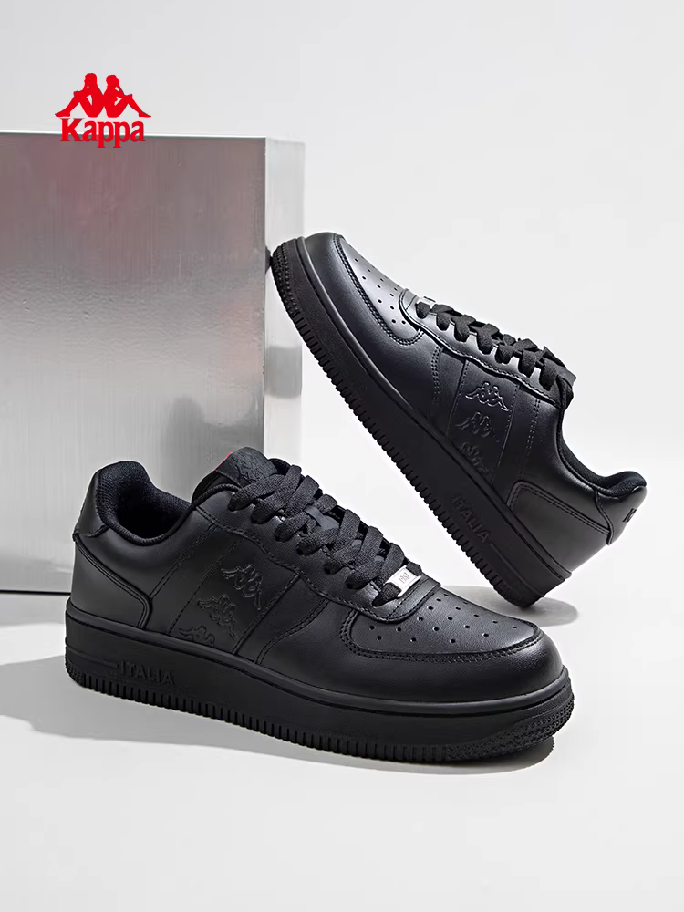 Giày thể thao nam Kappa màu đen, giày thể thao nam mùa đông 2025, giày thể thao nam nữ phối màu trắng