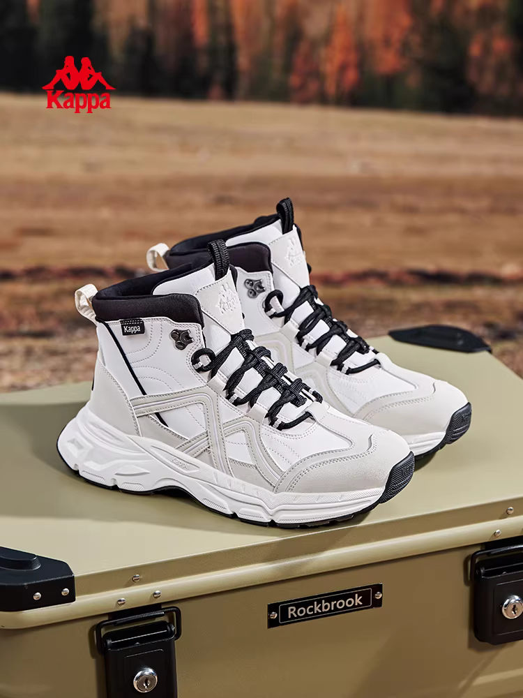 Giày cao cổ nam Kappa mùa đông 2025, đế dày, kiểu dáng thể thao đa năng, thời trang, phong cách casual.