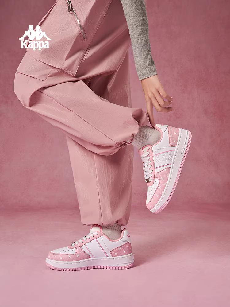 Giày thể thao đế dày Kappa dành cho nữ mùa đông 2025, kiểu dáng mới thời trang đa năng, màu trắng, đế mềm, phong cách retro.