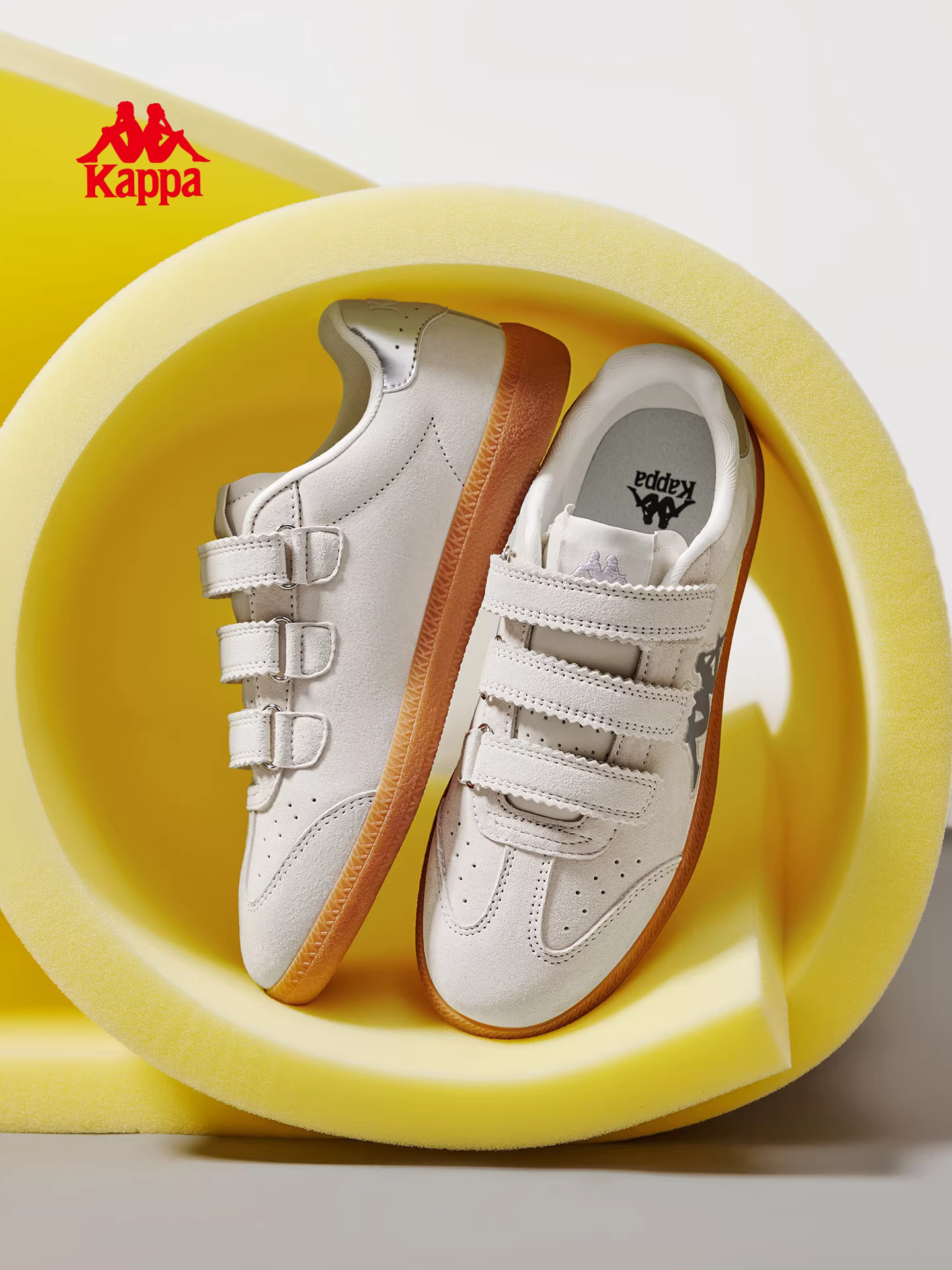 Giày thể thao nữ Kappa đế mềm màu trắng, mẫu mới 2025, thời thượng, đa năng, phong cách độc đáo, giày thể thao thường ngày, giày thể thao phổ biến