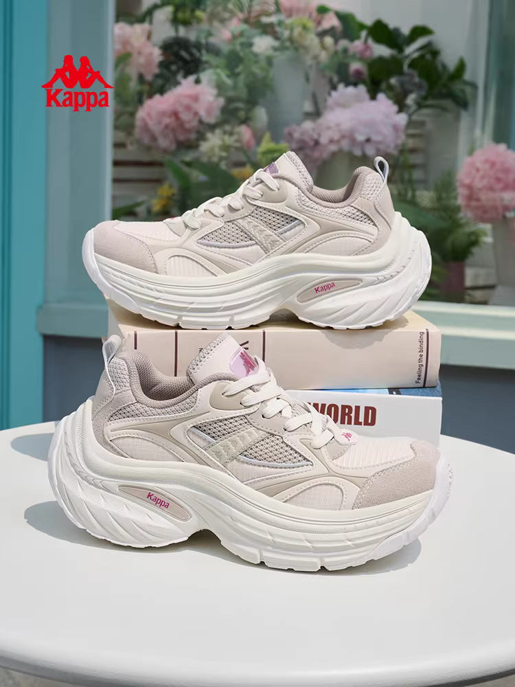 Giảm giá đặc biệt | Chính hãng] Giày bố đế dày dành cho nữ Kappa 2025 Giày trắng đa năng mới