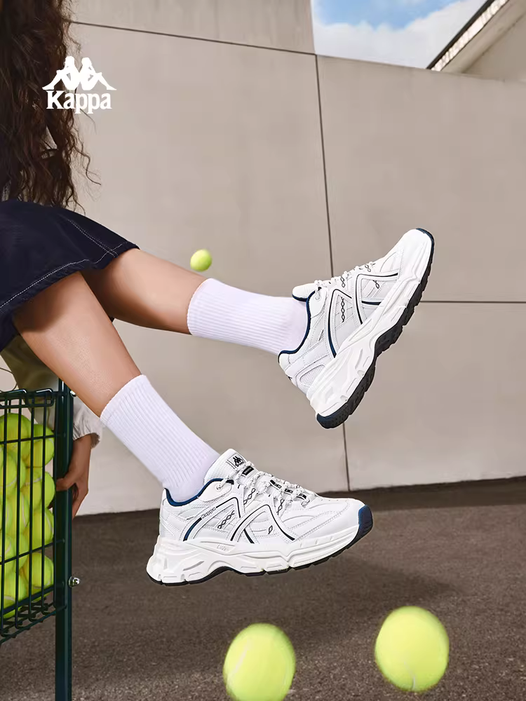 Giày thể thao nữ Kappa 2025 kiểu mới mùa đông, giày bố retro đế dày tăng chiều cao, giày thường ngày phổ biến