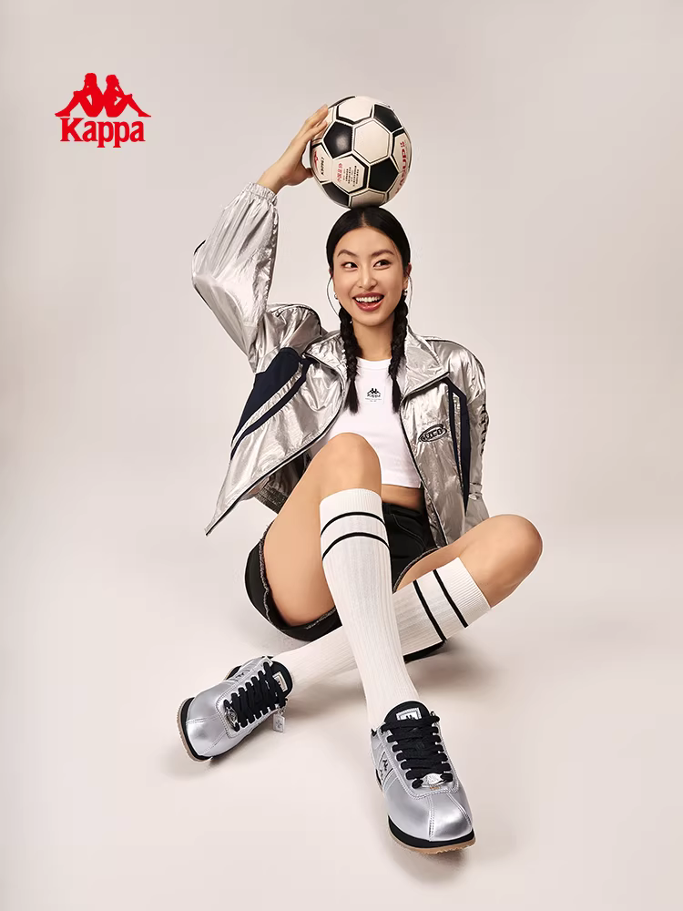 Giày thể thao đế mỏng Kappa bạc dành cho nữ mùa đông 2025 mới, nhẹ, giảm sốc, thời trang, giày thường ngày