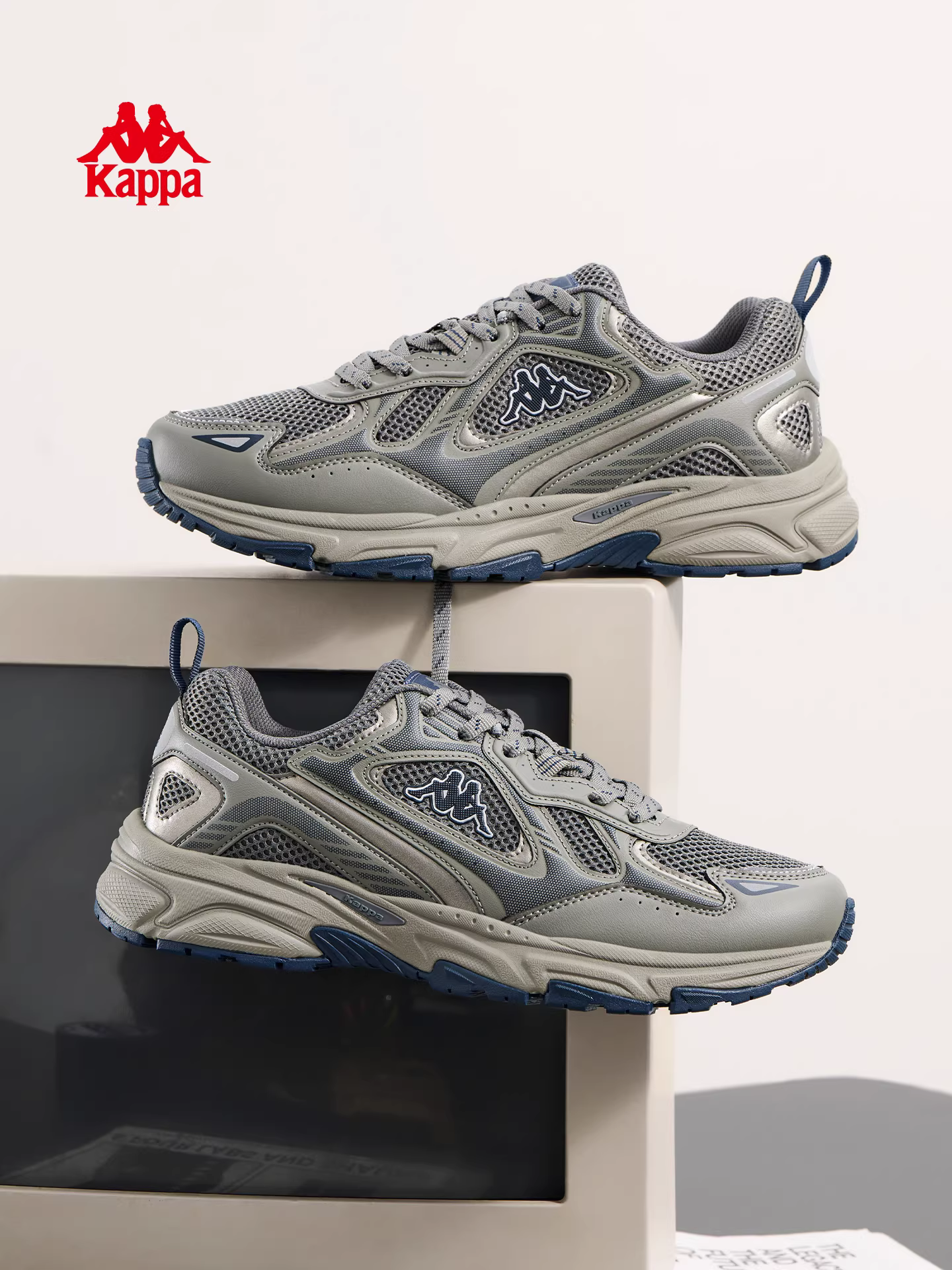 Giày thể thao đế dày Kappa dành cho nam mùa đông 2025, kiểu dáng retro, thời trang, tăng chiều cao.