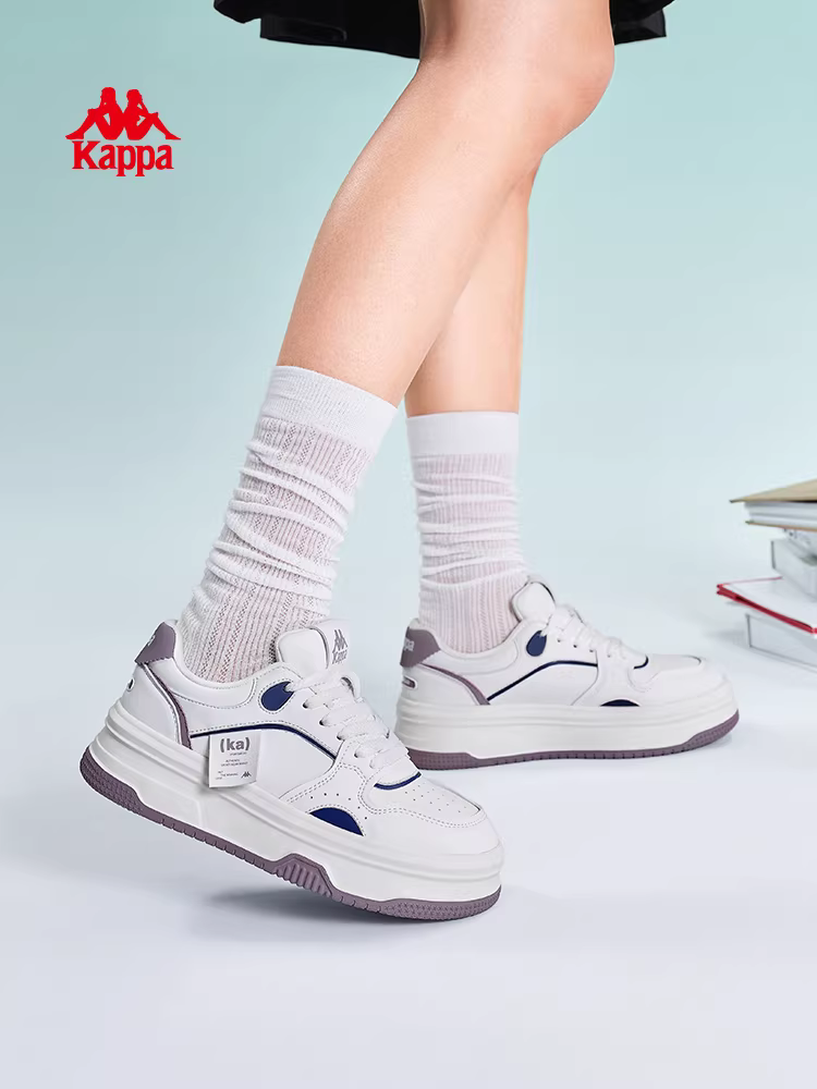 Giày thể thao đế dày màu trắng Kappa dành cho nữ, mẫu mới mùa đông 2025, kiểu retro độc đáo, đa năng, không lặp lại.