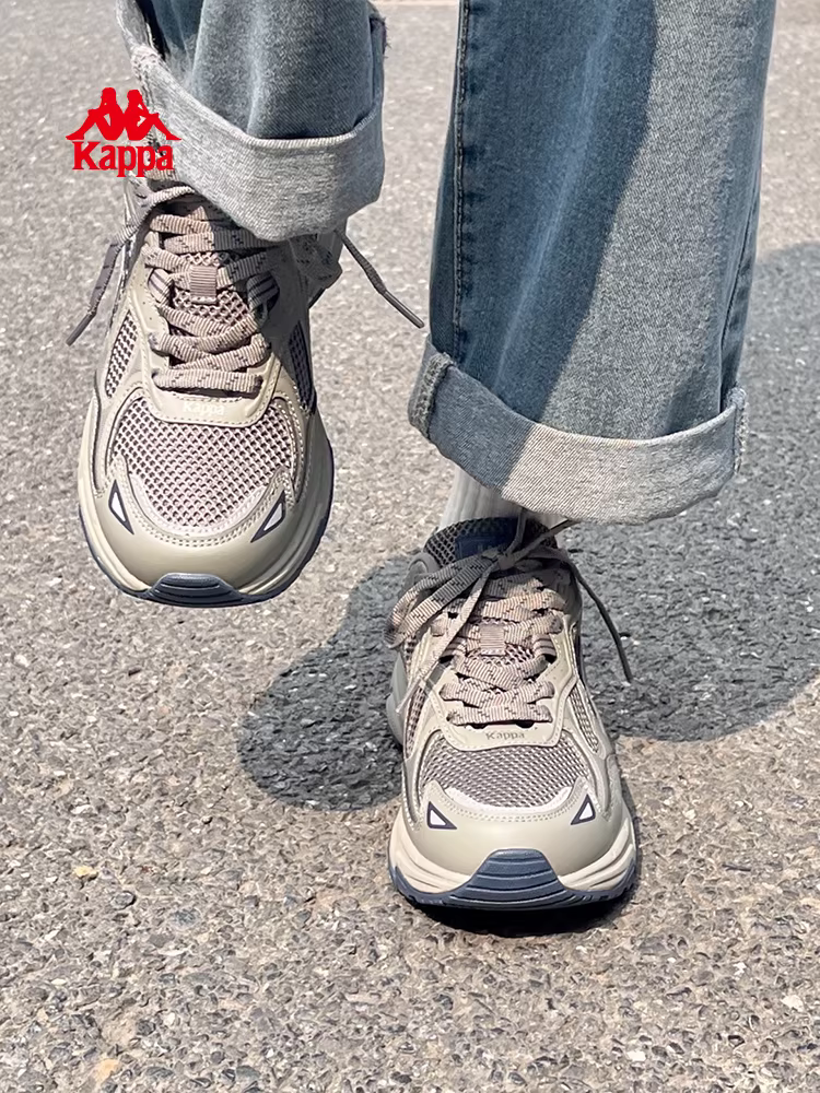 Giày thể thao Kappa màu xám thời thượng dành cho nữ, giày thể thao đế dày siêu hot, giày thể thao nhẹ nhàng mùa đông 2025.