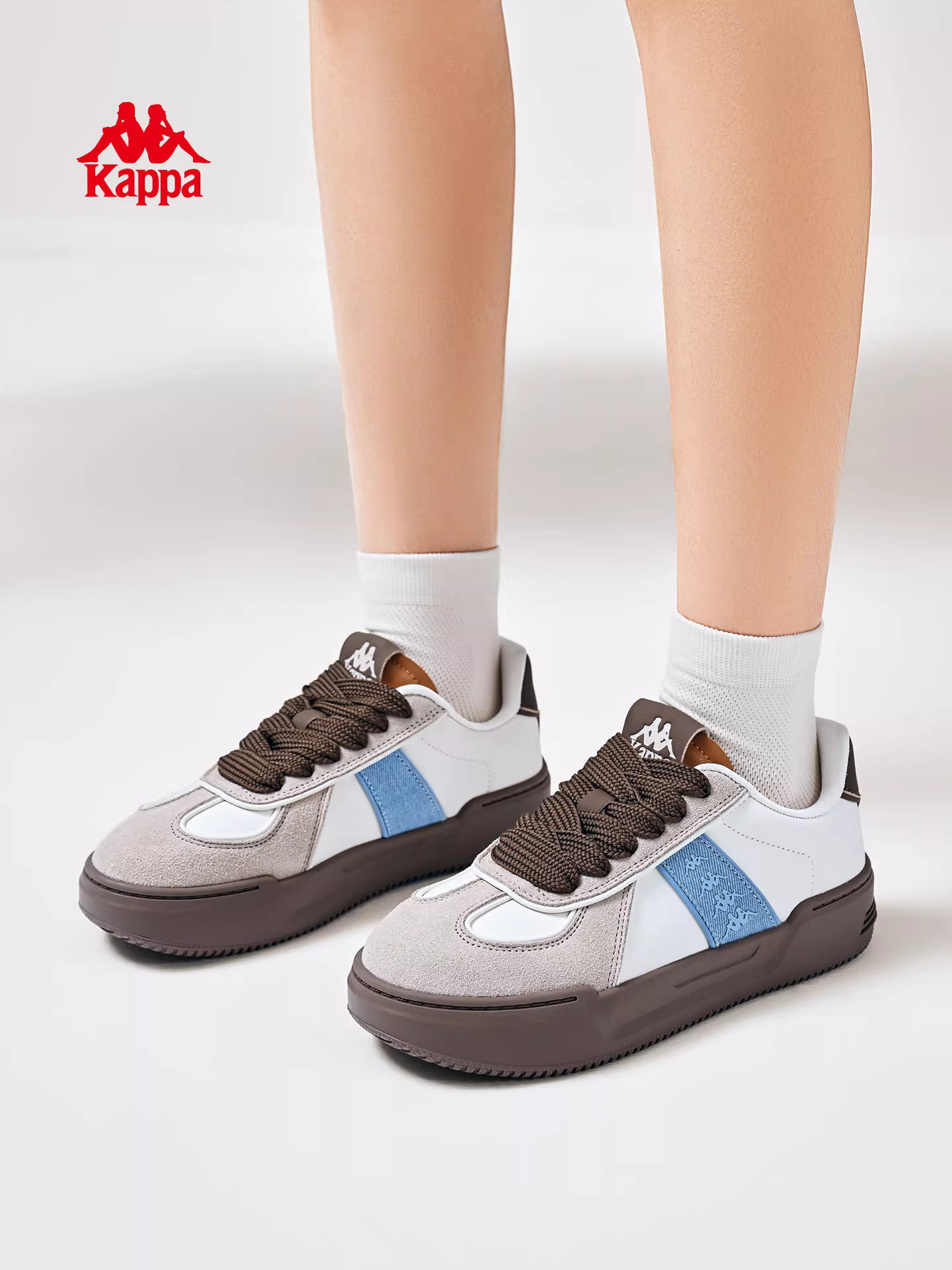 Giày tập nữ Kappa đế dày mùa đông 2025 kiểu retro mới tăng chiều cao đa năng thể thao thời trang