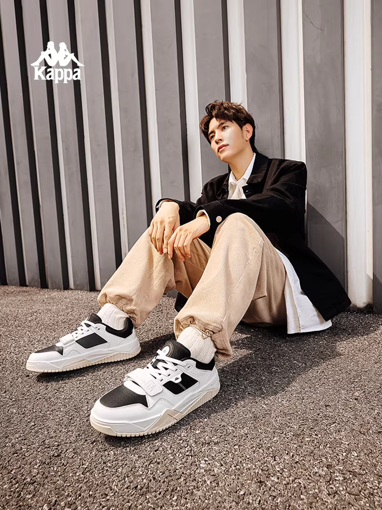 Giày nam Kappa mùa đông 2025 kiểu retro thời thượng, giày thể thao thấp cổ, giày đôi đa năng, giày trắng