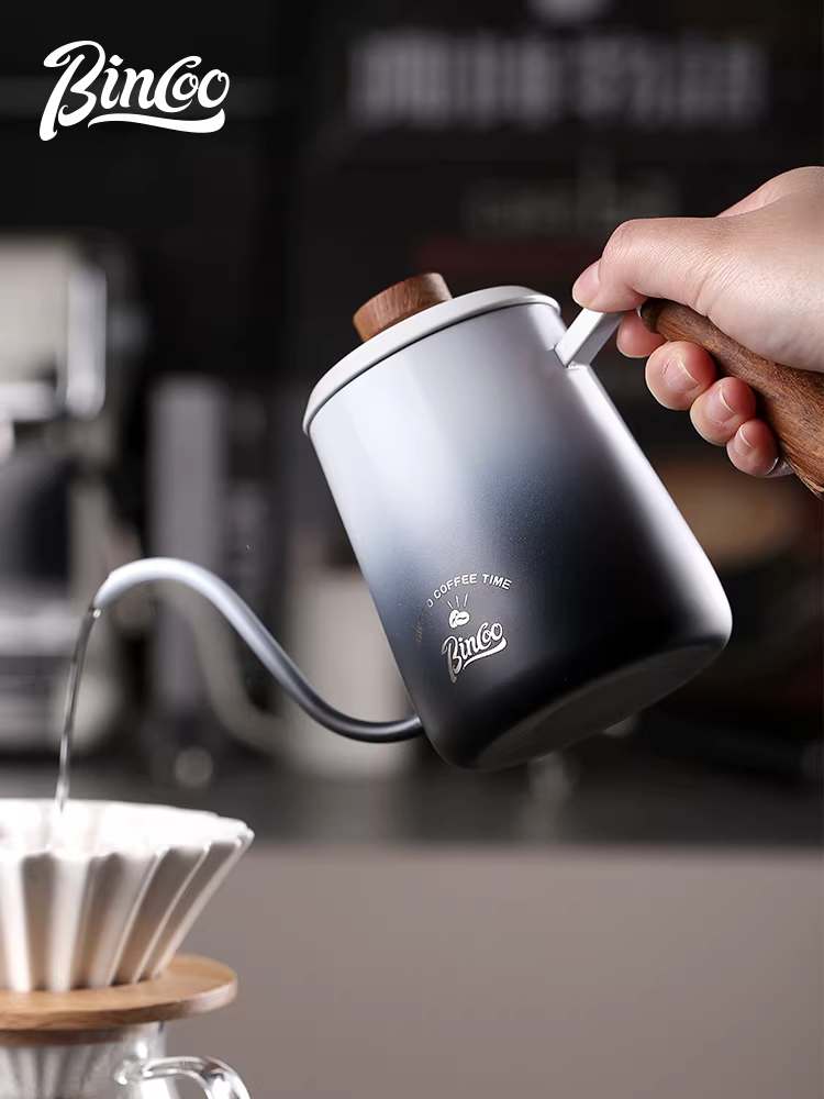 Bộ pha cà phê nhỏ gọn Bincoo Gradient, kiểu rót, miệng nhỏ, vòi dài, chất liệu thép không gỉ, dùng chia sẻ cà phê.