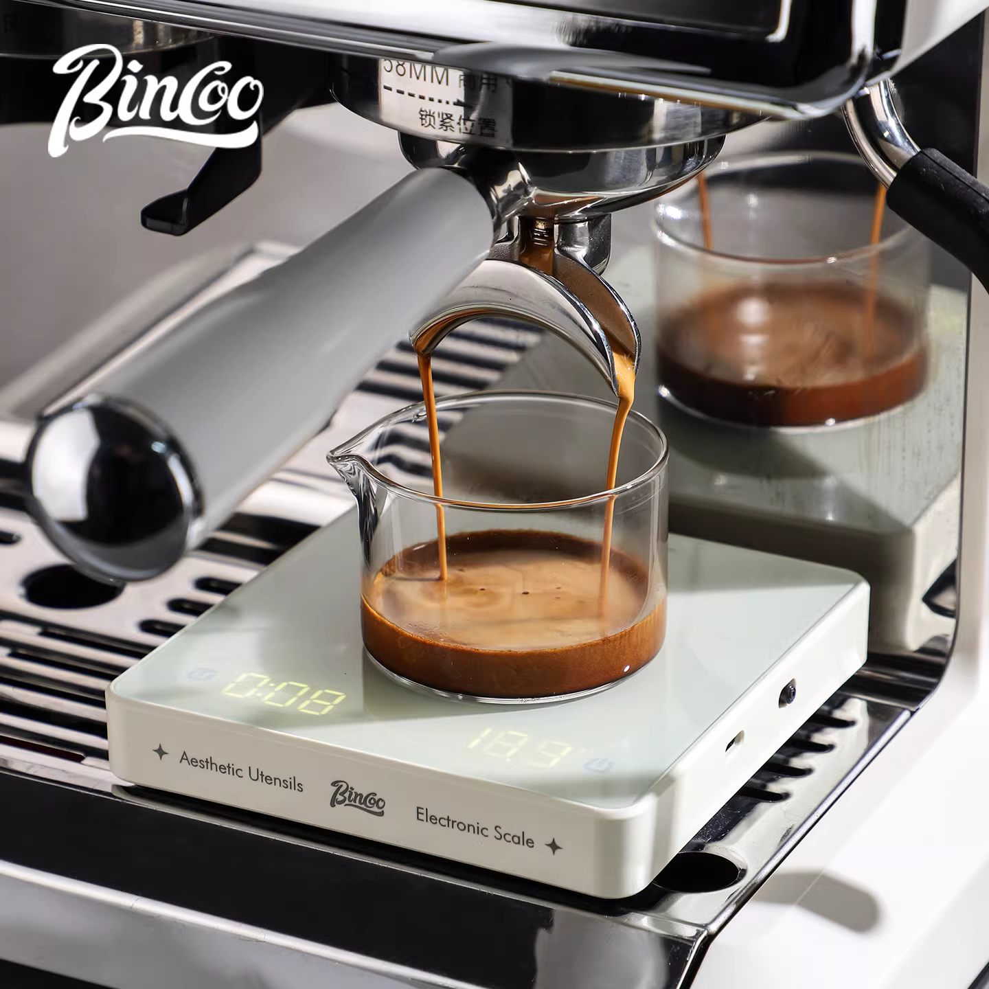 Cân điện tử pha cà phê Bincoo kiểu Ý, cân pha cà phê chuyên nghiệp, cân mini thông minh gia dụng để cân hạt cà phê có chức năng hẹn giờ