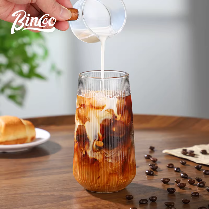 Ly cà phê thủy tinh Bincoo, ly Americano đá, ly trà chiều espresso latte, ly nước cao cấp