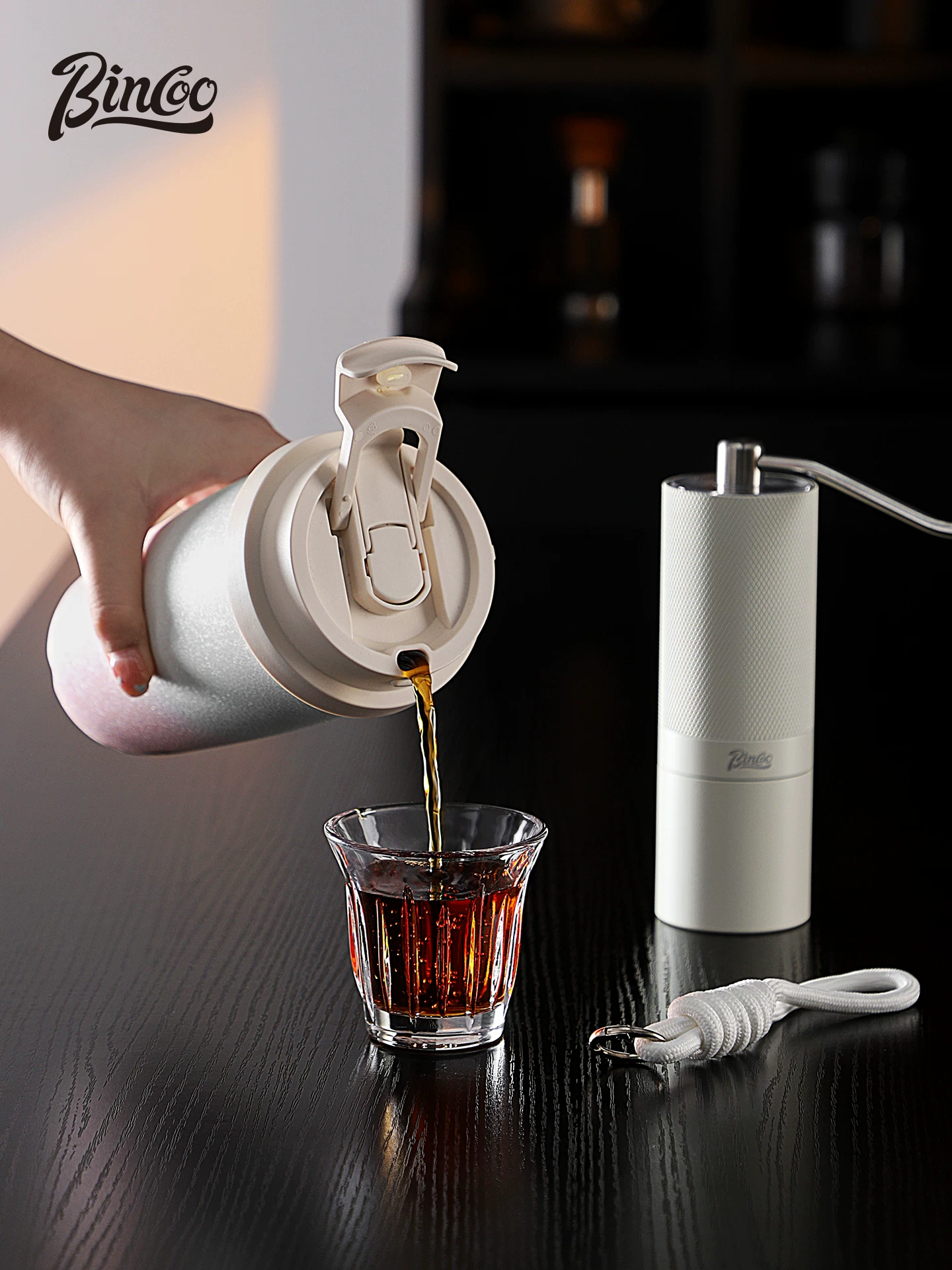 Cốc cà phê Bincoo cốc giữ nhiệt dung tích lớn cốc giữ nhiệt retro cao cấp ngoài trời cốc di động cốc nước bằng thép không gỉ