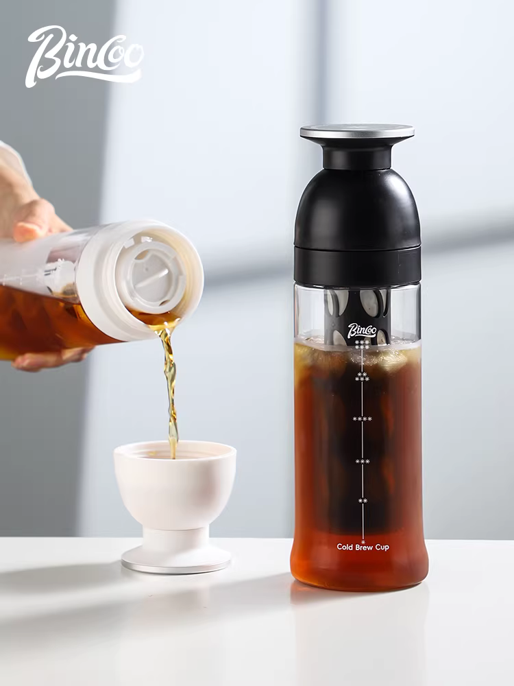 Cốc pha cà phê lạnh Bincoo, bình pha cà phê lạnh di động, cốc chịu nhiệt cao, cốc nước Tritan di động, bình pha cà phê lạnh chống rò rỉ