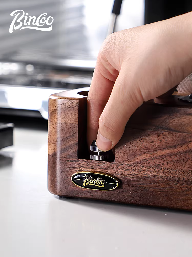 Bộ dụng cụ đế máy pha cà phê Bincoo bằng gỗ nguyên khối, kiểu Ý, dụng cụ kết hợp 51/58mm