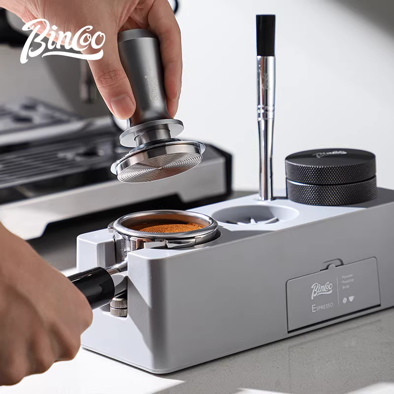 Bộ dụng cụ đầm cà phê Bincoo, bộ phân phối bột, bộ ba dụng cụ đầm cà phê, giá đỡ máy pha cà phê 51/58mm