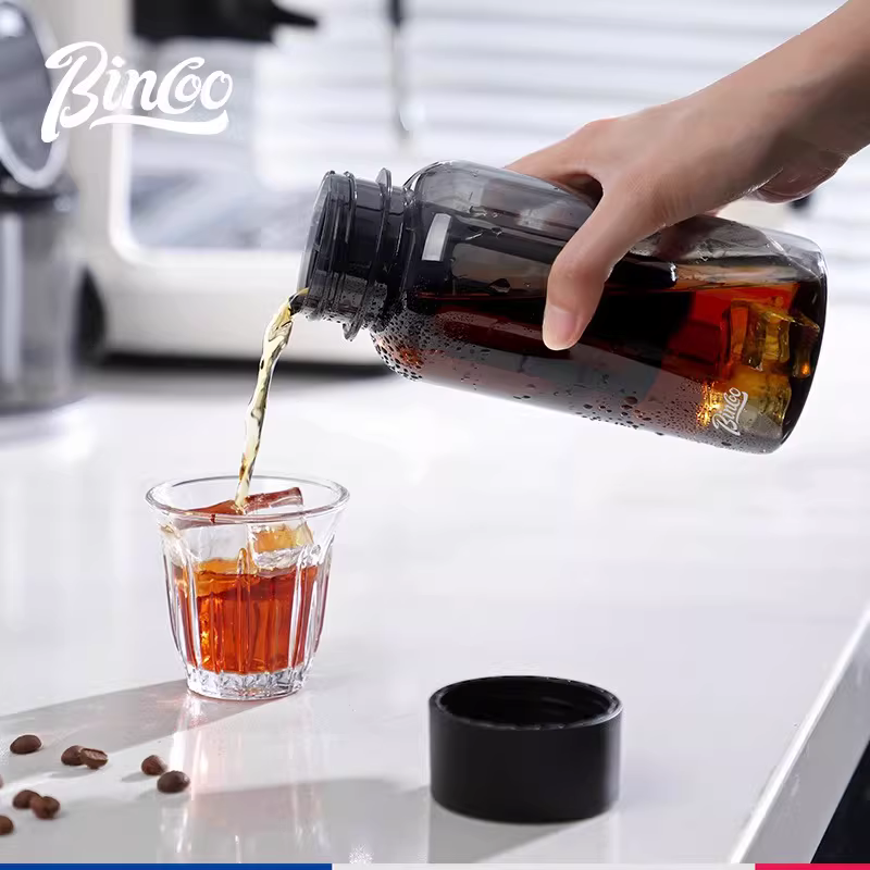 Cốc pha cà phê lạnh Bincoo, cốc pha cà phê lạnh di động bằng nhựa Tritan, cốc nước di động, bình pha cà phê lạnh ngoài trời, bình đựng cà phê lạnh
