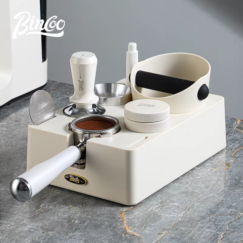 Bộ dụng cụ pha cà phê Bincoo: đế ép cà phê đa năng, hộp đựng bã cà phê, dụng cụ phân phối cà phê, tay cầm ép cà phê