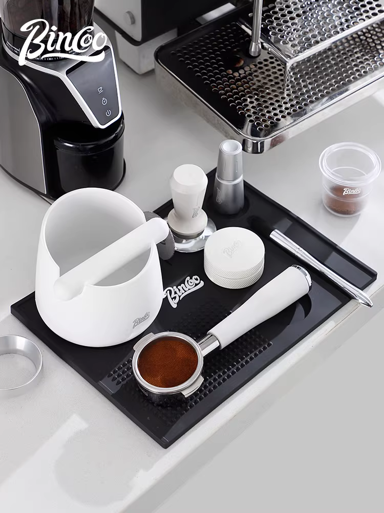 Bộ dụng cụ pha cà phê đa năng Bincoo: thảm đập cà phê, vải lau bọt, hộp đựng bã cà phê, thảm đựng đồ 51/58mm