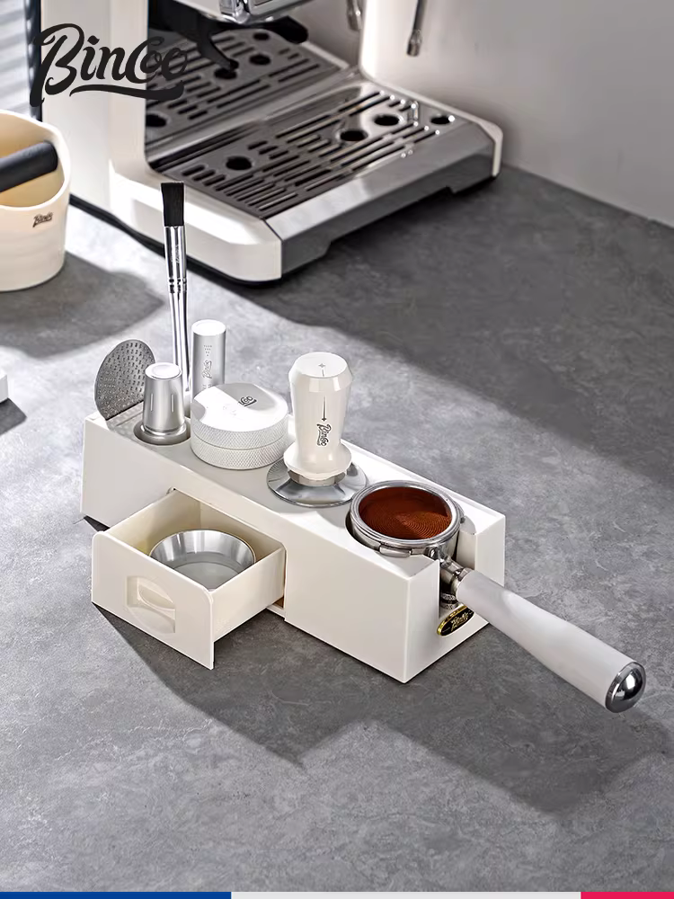 Bộ dụng cụ pha cà phê Bincoo: đế ép cà phê, tay cầm máy pha cà phê, dụng cụ và đồ dùng pha cà phê, bộ đầy đủ kèm hộp đựng