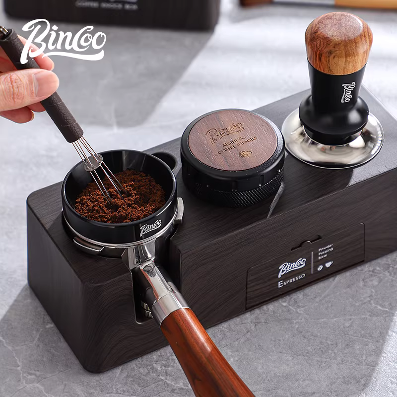 Bộ dụng cụ nén cà phê Bincoo, lực nén không đổi, bộ ba món, đế máy pha cà phê, bộ phân phối 51/58mm, bộ đầy đủ