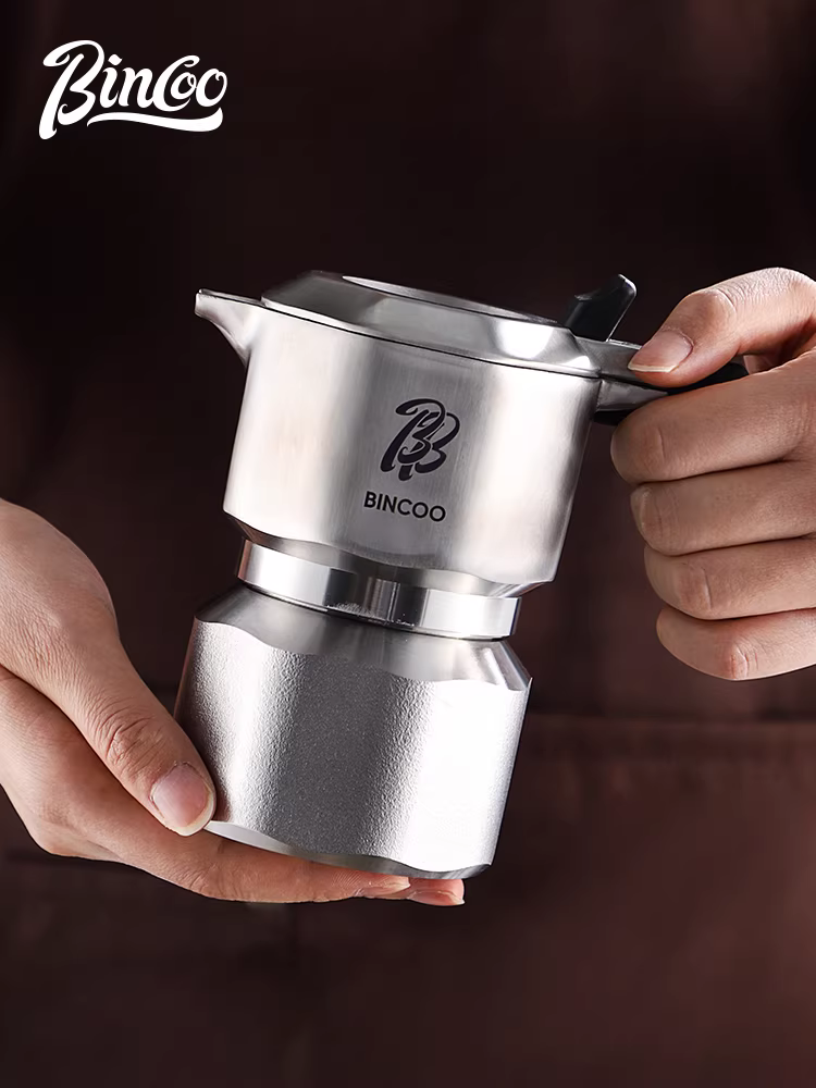 Bộ pha cà phê nhỏ gọn Bincoo316 Moka pot, 3 van, di động, pha cà phê espresso thủ công
