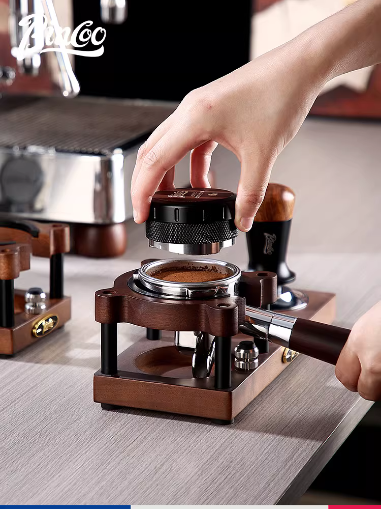 Giá để đồ bằng gỗ chắc chắn, đựng dụng cụ pha cà phê Bincoo, gồm đế ép cà phê, hộp đựng bột cà phê, tay cầm máy pha cà phê, dụng cụ ép cà phê.