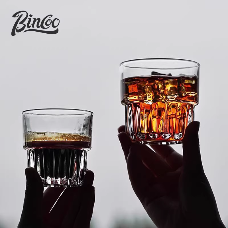 Ly cà phê thủy tinh Bincoo kiểu Nhật, ly nước đá Americano, ly latte dirty, ly trà chiều, ly cà phê Planet