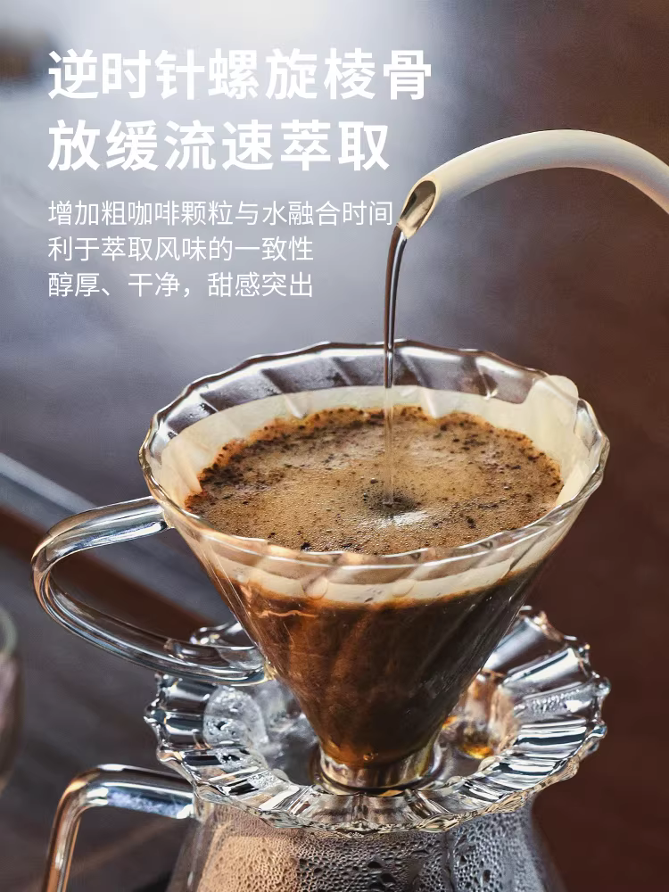 Bộ pha cà phê thủ công bằng kính chịu nhiệt cao Bincoo v60, kèm phễu lọc giấy, ấm pha cà phê nhỏ giọt