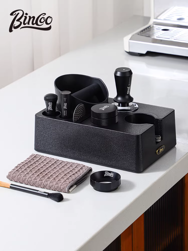 Bộ dụng cụ tamper cà phê Bincoo ba món, dụng cụ phân phối, búa tamper, hộp đựng tay cầm, bộ dụng cụ hoàn chỉnh cho máy pha cà phê
