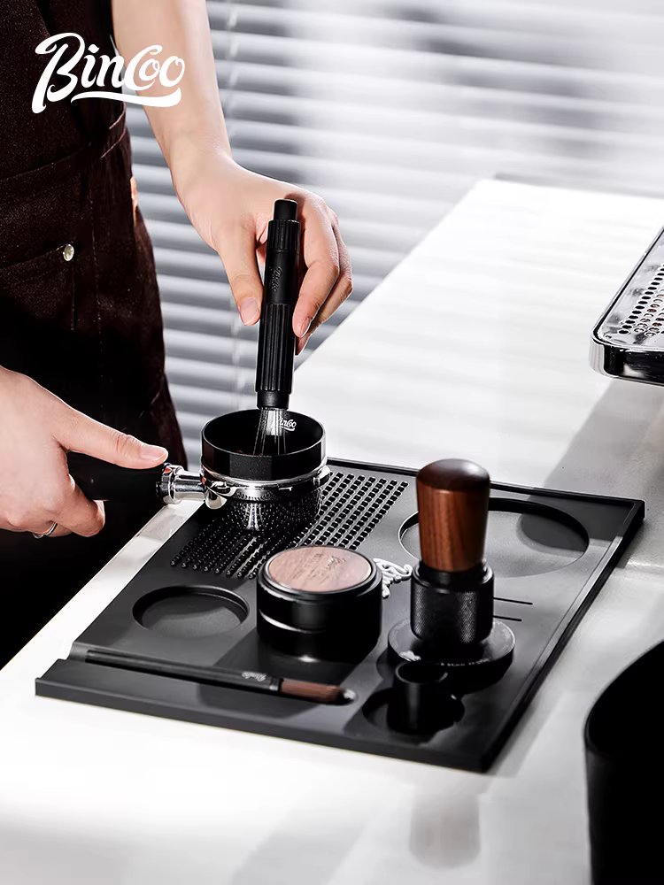 Bộ dụng cụ pha cà phê đa năng Bincoo, thảm đập bột cà phê, thảm quầy bar, thảm silicon chống trượt cho tay cầm máy pha cà phê