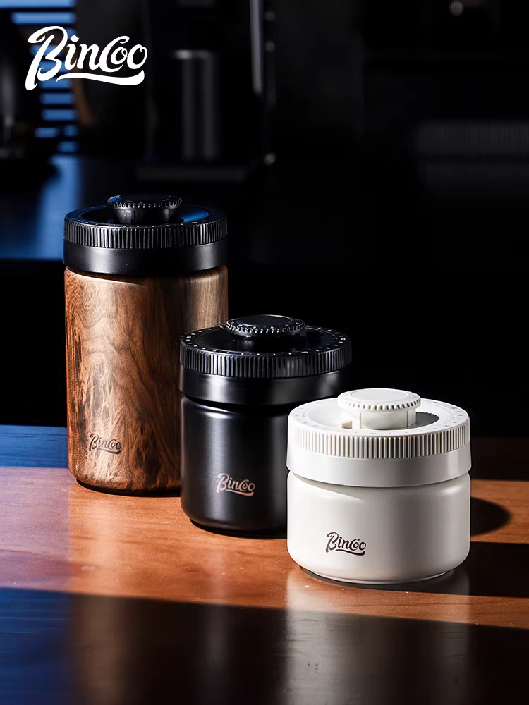 Hộp đựng cà phê Bincoo bằng thép không gỉ, hút chân không, nhỏ gọn, dùng trong gia đình, bảo quản cà phê bột.