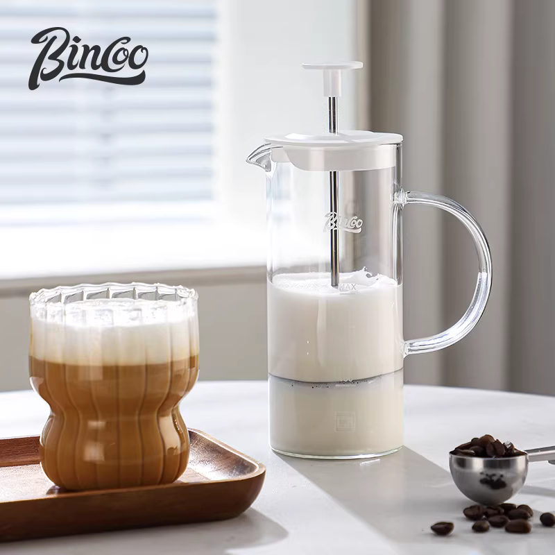 Bình pha cà phê kiểu Pháp Bincoo, máy đánh bọt sữa gia dụng, bình pha cà phê thủ công, bộ lọc, máy đánh bọt sữa