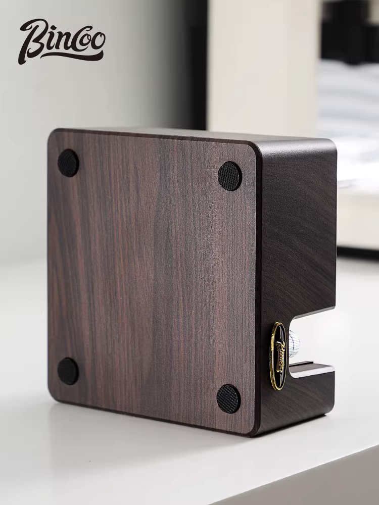 Bộ phụ kiện máy pha cà phê Bincoo: đế giữ máy, giá để, bộ phân phối bột, hộp đựng bã cà phê