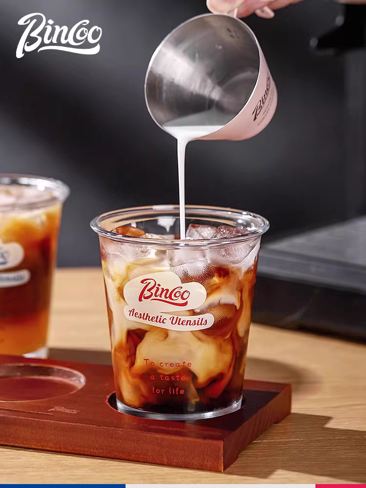 Ly cà phê thủy tinh cao cấp Bincoo dùng trong gia đình, ly Americano đá, ly latte, ly uống nước lạnh trong suốt