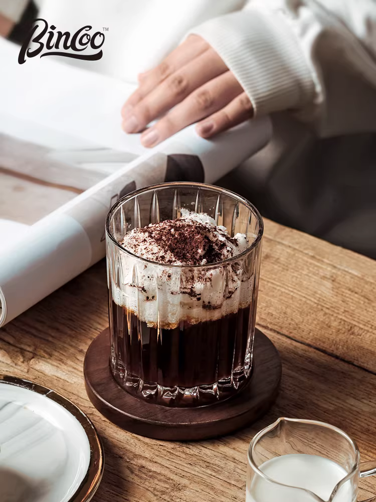 Ly cà phê đá Bincoo, ly cà phê Mỹ, ly thủy tinh phong cách Ins, ly gia dụng cao cấp, ly trà sữa thời thượng, ly nước hiện đại