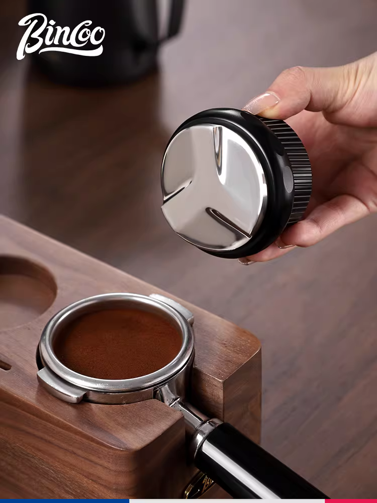 Bộ dụng cụ nén cà phê Bincoo kèm phụ kiện, hộp đựng kiểu Ý ba lớp, bộ nén 51/58mm