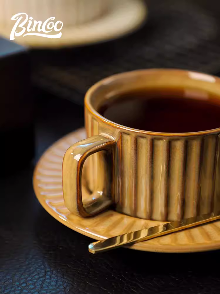 Bộ tách trà cà phê sứ Bincoo, cốc kèm thìa, trà chiều cao cấp, tách nước tinh tế và sang trọng, nhỏ gọn