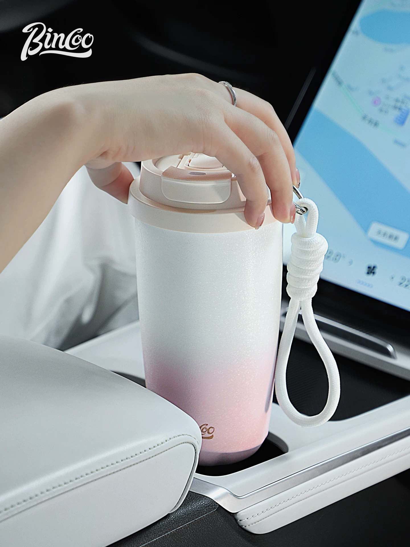 Cốc cà phê Bincoo cốc giữ nhiệt dung tích lớn cốc giữ nhiệt retro cao cấp ngoài trời cốc di động cốc nước bằng thép không gỉ