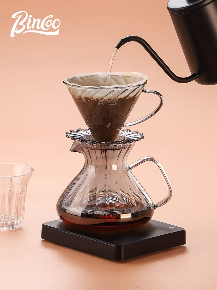 Bộ pha cà phê thủ công Bincoo, ấm pha cà phê bằng thủy tinh, bộ lọc V60, dụng cụ pha cà phê, bộ lọc pha cà phê tại nhà