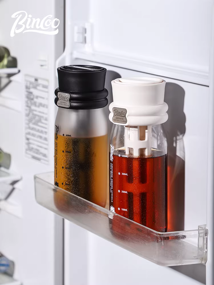 Bình pha cà phê lạnh bằng thủy tinh Bincoo với bộ lọc 300 mesh, cốc pha cà phê lạnh dùng tại nhà, bình pha cà phê lạnh, di động
